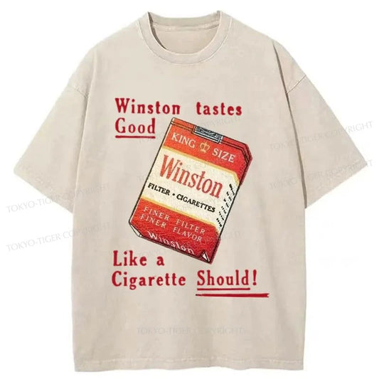 Tokyo-Tiger Winston Cigarettes Japanese Washed T-Shirt