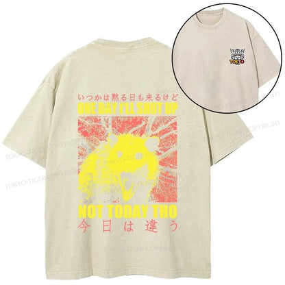 Tokyo-Tiger Negative Possum Japanese Front Back Washed T-Shirt