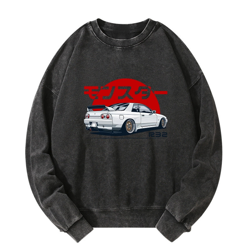 Tokyo-Tiger Monster. Skyline R32 GTR Washed Sweatshirt