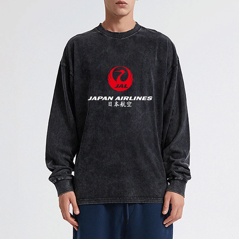 Tokyo-Tiger Japan Airlines Washed Long Sleeve T-Shirt