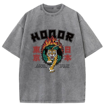 Tokyo-Tiger Japan Tiger Street Fire Washed T-Shirt