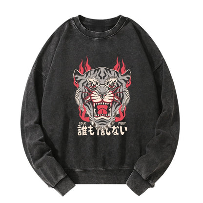 Tokyo-Tiger Japanese Tiger Fire Washed Sweatshirt