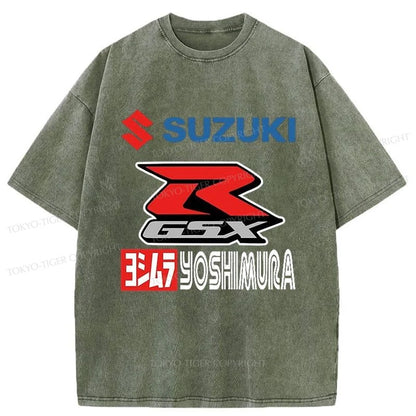 Tokyo-Tiger GSX R Motorcycle Washed T-Shirt