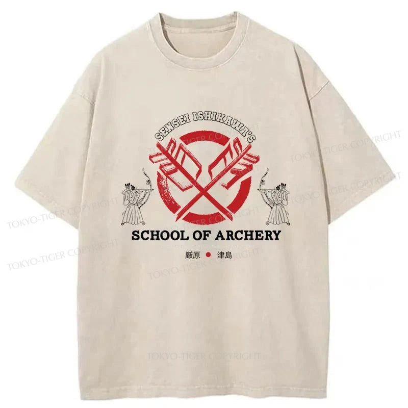 Tokyo-Tiger School Of Archery Japanese Washed T-Shirt