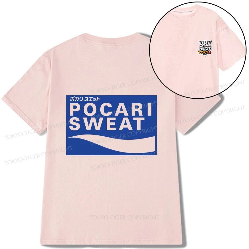 Tokyo-Tiger POCARI SWEAT Logo Front Back Classic T-Shirt