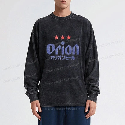 Tokyo-Tiger Orion Breweries Washed Long Sleeve T-Shirt