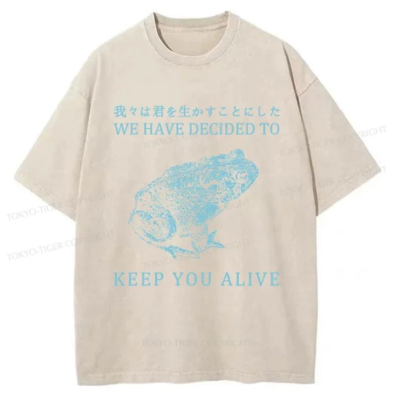 Tokyo-Tiger Keep Alive Frog Washed T-Shirt