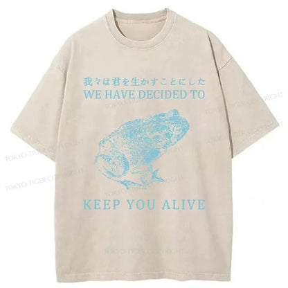 Tokyo-Tiger Keep Alive Frog Washed T-Shirt