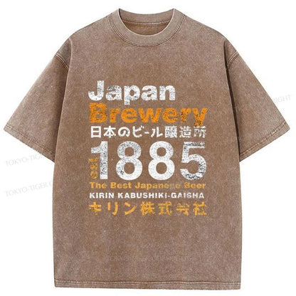 Tokyo-Tiger Japan Brewery Kirin 1885 Washed T-Shirt