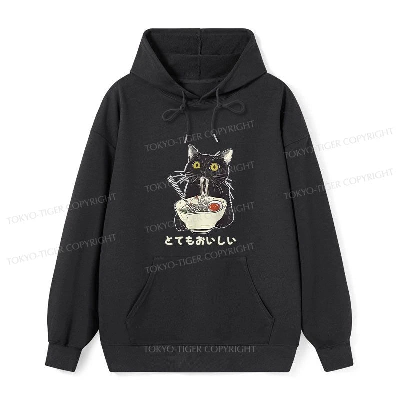 Tokyo-Tiger Cats Eat Ramen Noodles Classic Hoodie