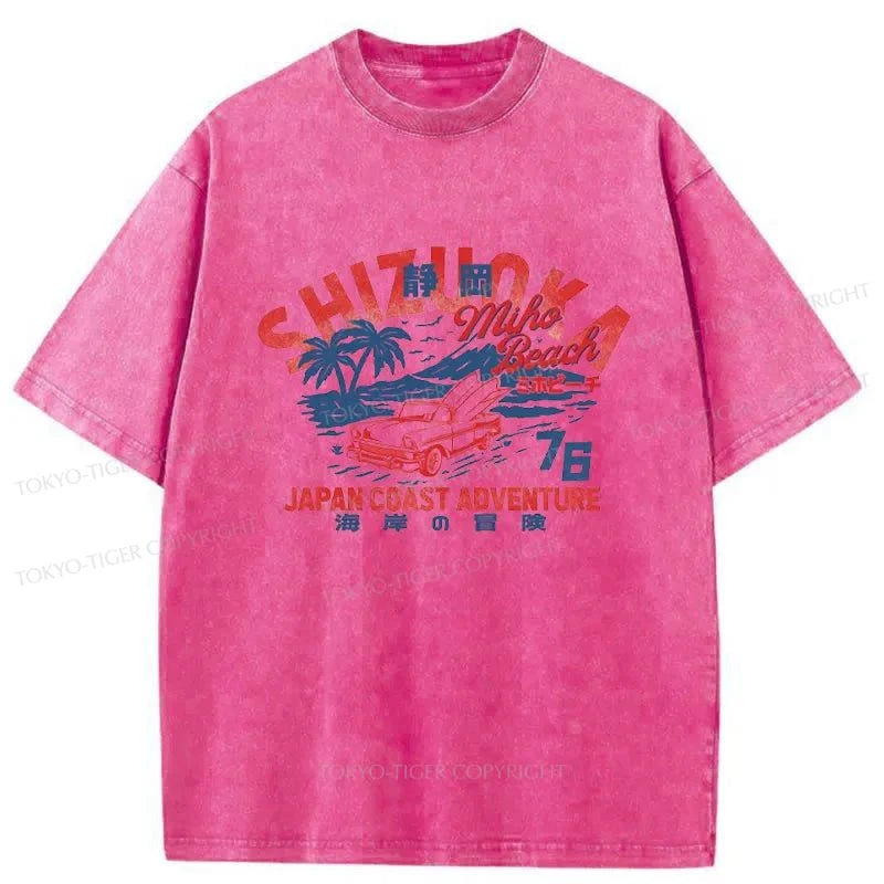 Tokyo-Tiger Shizuoka Beach Japan Washed T-Shirt