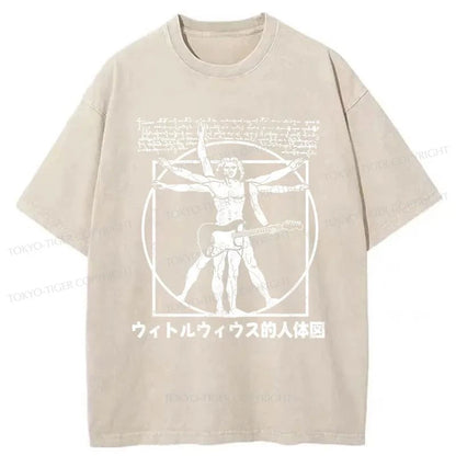 Tokyo-Tiger Vitruvius' Body Diagram Washed T-Shirt