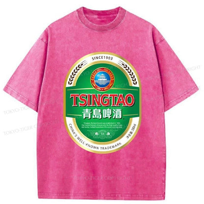 Tokyo-Tiger Tsingtao Beer Logo Washed T-Shirt