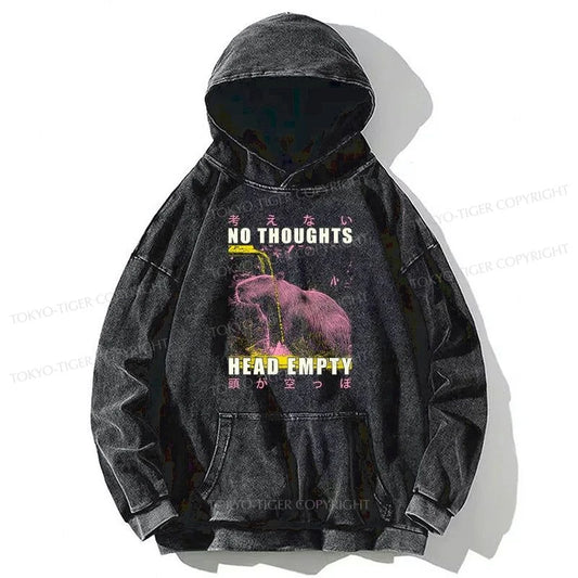 Tokyo-Tiger No Thoughts Head Empty Washed Hoodie