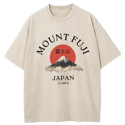 Tokyo-Tiger Japan Mount Fuji Sun Unisex Washed T-Shirt