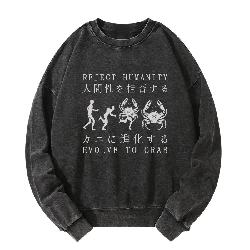 Tokyo-Tiger Reject Humanity Rvolve To Crab Washed Sweatshirt