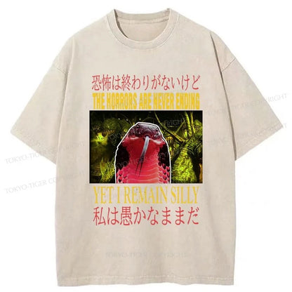 Tokyo-Tiger The Horrors Japanese Snake Washed T-Shirt