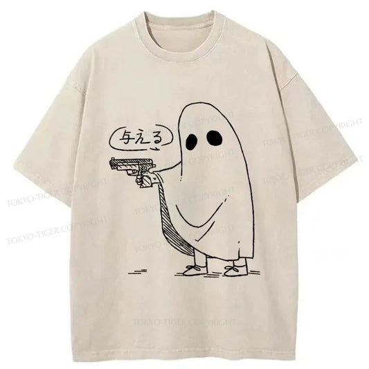 Tokyo-Tiger Ghost With Gun Japan Washed T-Shirt