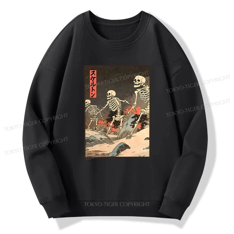 Tokyo-Tiger Japanese Rising Skeletons Sweatshirt