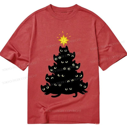 Tokyo-Tiger Black Cat Christmas Tree Classic T-Shirt