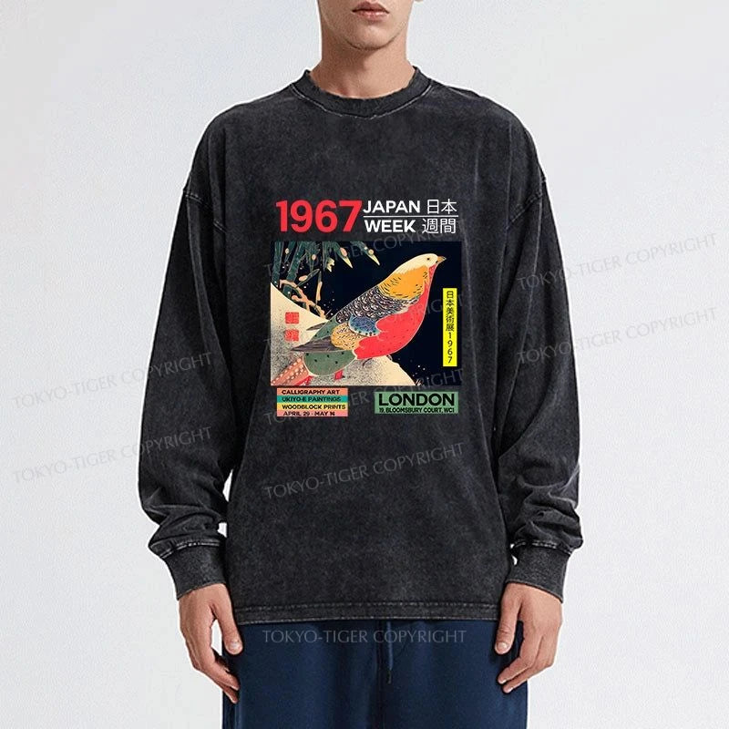 Tokyo-Tiger Art Studio Exhibition Japanese Washed Long Sleeve T-Shirt