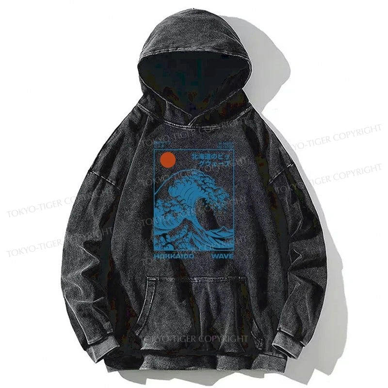 Tokyo-Tiger Hokkaido Wave Japan Washed Hoodie