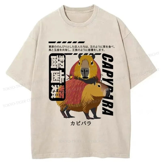 Tokyo-Tiger Japanese Capybara Washed T-Shirt