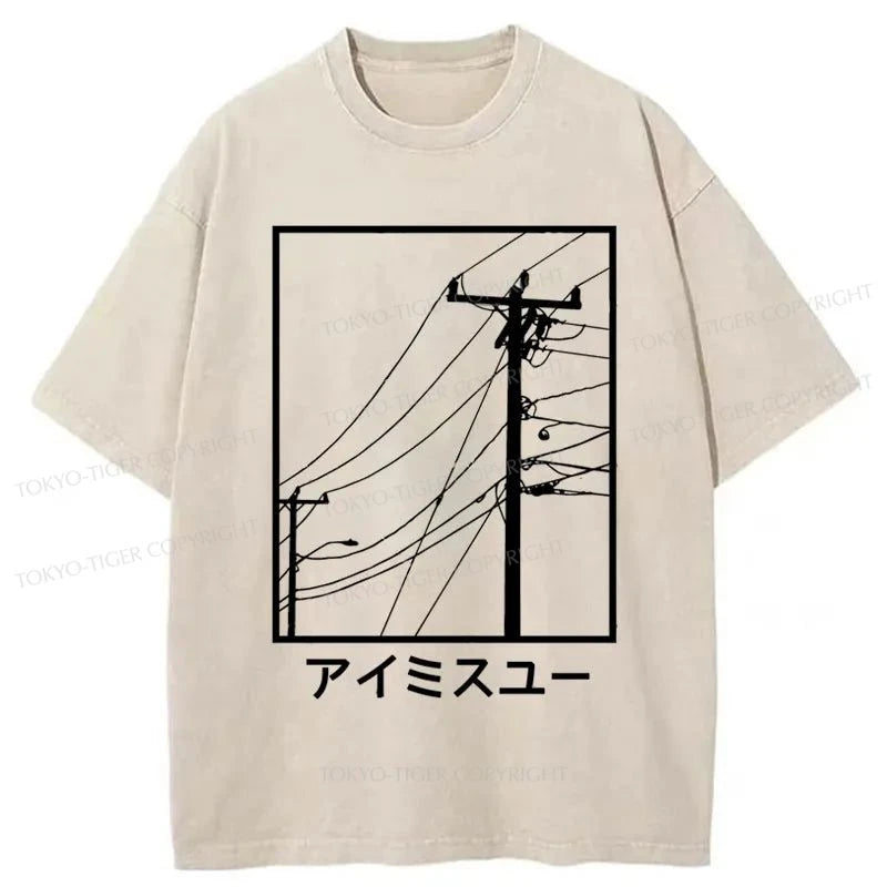 Tokyo-Tiger Wires And Cables Washed T-Shirt