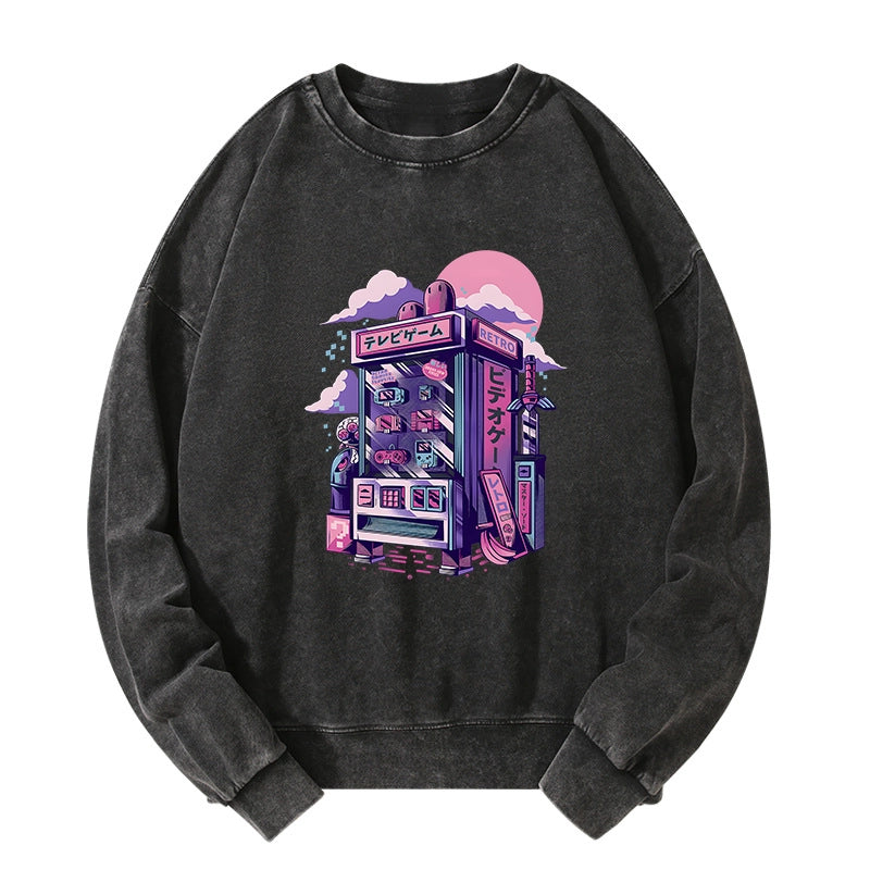 Tokyo-Tiger Japanese Vending Machines Washed Sweatshirt