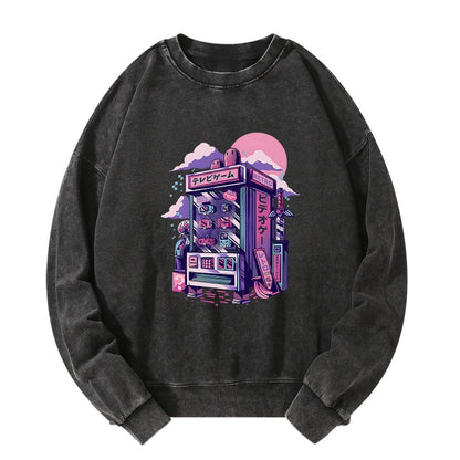 Tokyo-Tiger Japanese Vending Machines Washed Sweatshirt