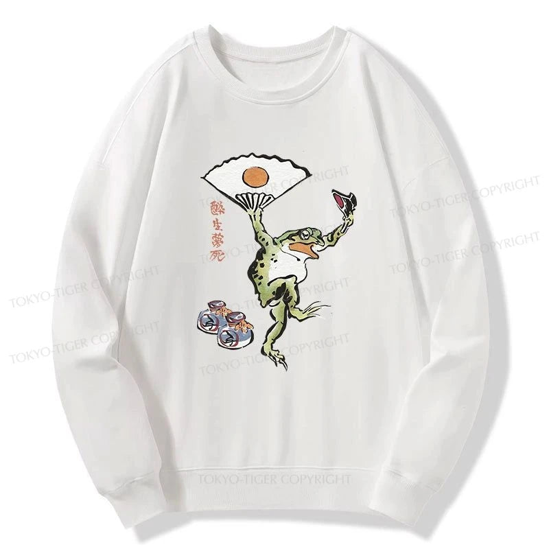 Tokyo-Tiger Dancing Frog Japanese Sweatshirt