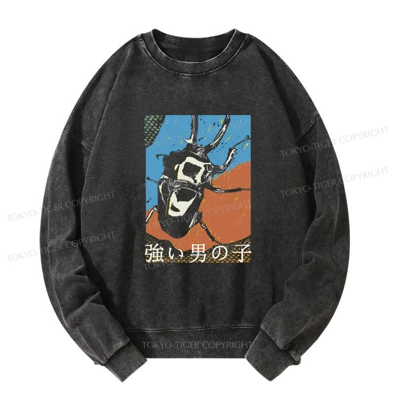 Tokyo-Tiger Strong Beetle Japanese Washed Sweatshirt