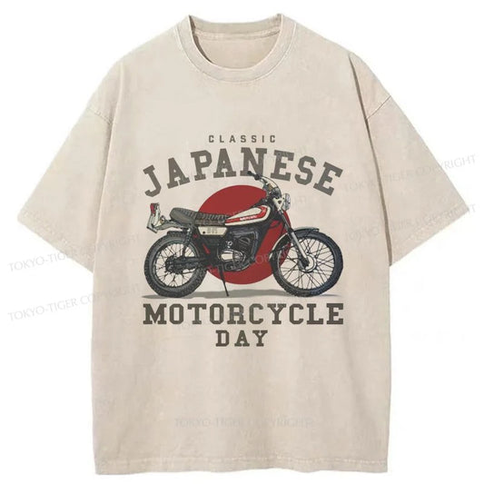 Tokyo-Tiger Japanese Motorcycle Washed T-Shirt