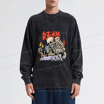 Tokyo-Tiger The Yokai Club Washed Long Sleeve T-Shirt