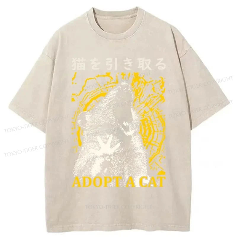 Tokyo-Tiger Adopt A Cat Washed T-Shirt