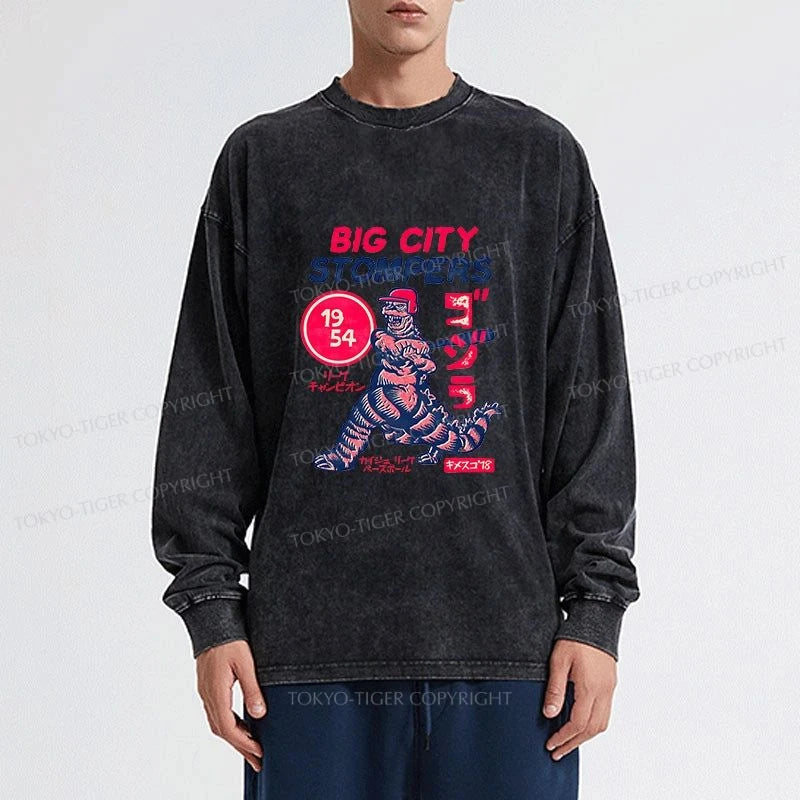 Tokyo-Tiger Big City Stompers Washed Long Sleeve T-Shirt