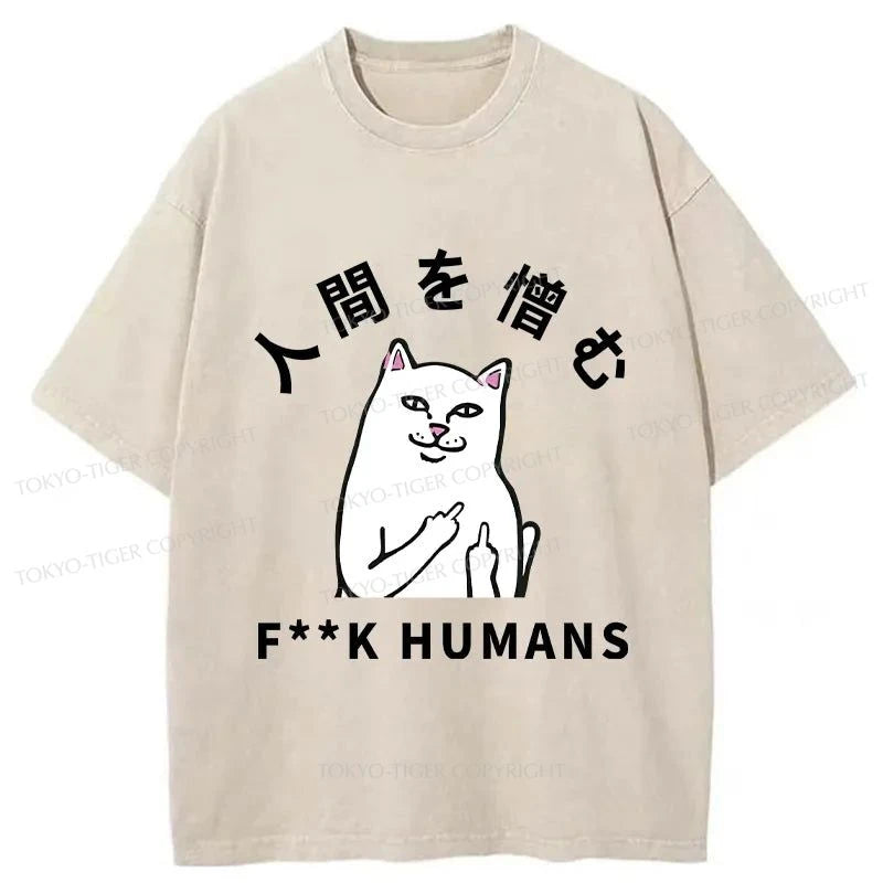 Tokyo-Tiger Cats That Hate People Washed T-Shirt