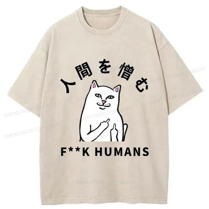 Tokyo-Tiger Cats That Hate People Washed T-Shirt