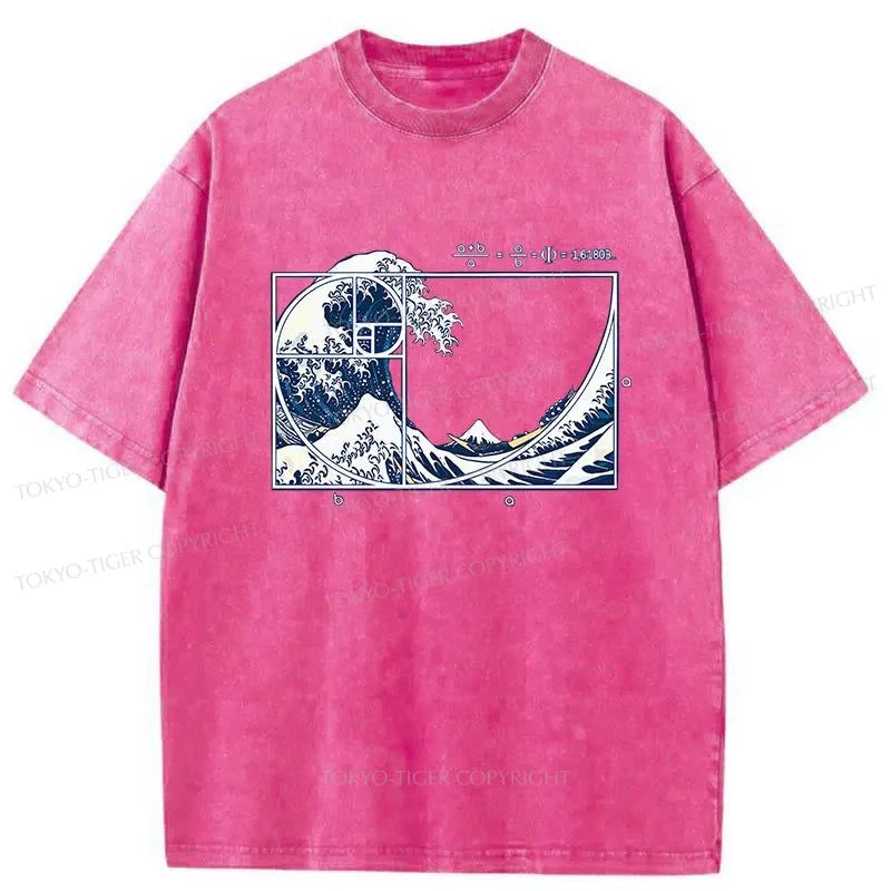 Tokyo-Tiger Ukiyoe Waves Japan Washed T-Shirt