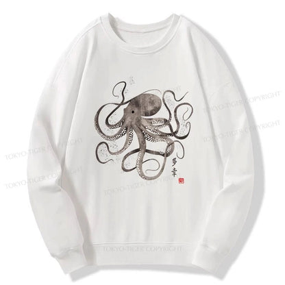 Tokyo-Tiger Octopus Japanese Calligraphy Sweatshirt