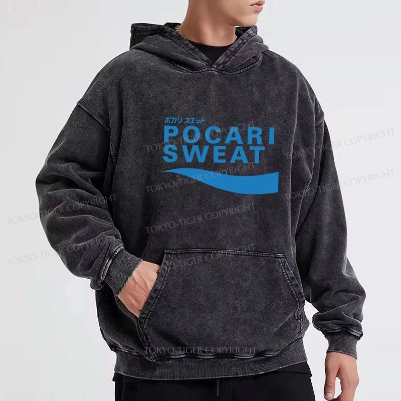 Tokyo-Tiger POCARI SWEAT Blue Washed Hoodie