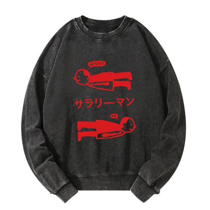 Tokyo-Tiger Let's Fly Office Worker Washed Sweatshirt