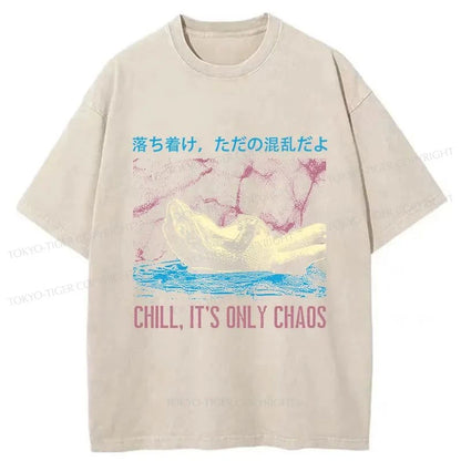 Tokyo-Tiger Stay Calm Frog Japanese Washed T-Shirt