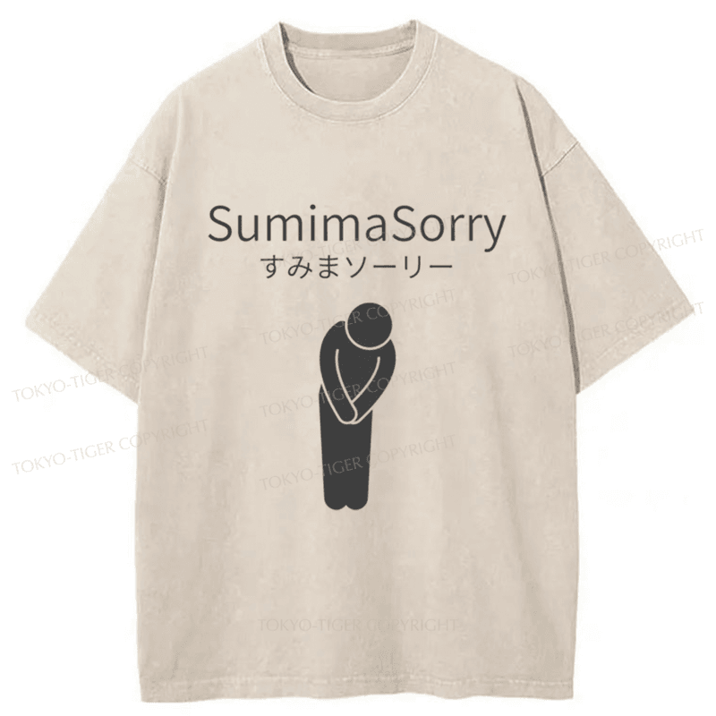 Tokyo-Tiger SumimaSorry Japanese Washed T-Shirt