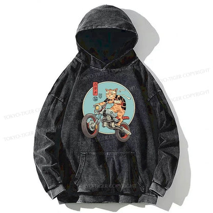 Tokyo-Tiger Catana Motorcycle Washed Hoodie