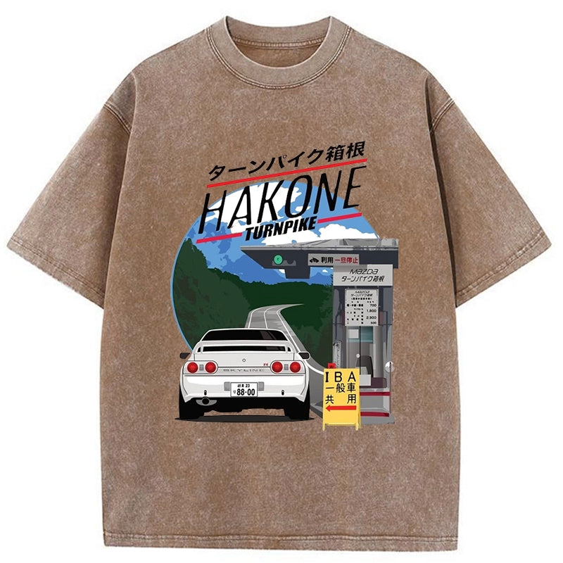 Tokyo-Tiger Hakone Nissan Skyline R32 JDM Washed T-Shirt