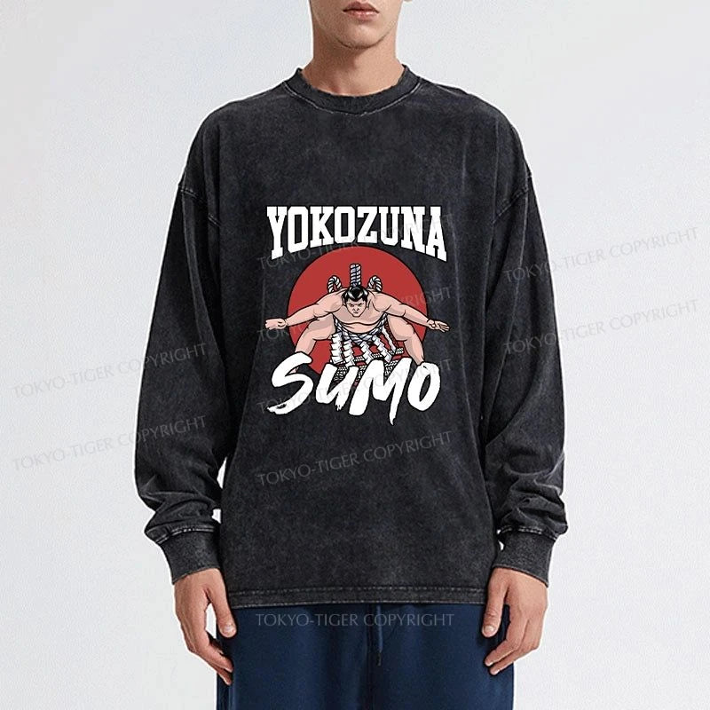 Tokyo-Tiger Yokozuna Sumo Washed Long Sleeve T-Shirt