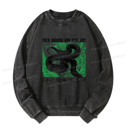 Tokyo-Tiger Cold And Heartless Snake Washed Sweatshirt