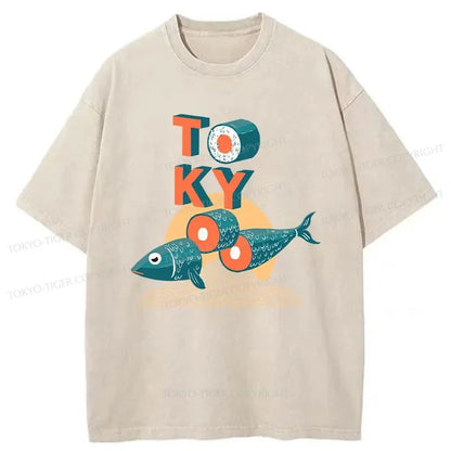 Tokyo-Tiger Japanese Tokyo Tuna Washed T-Shirt