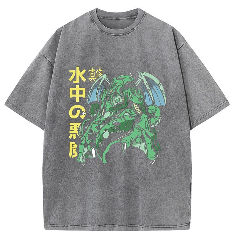 Tokyo-Tiger Japanese Cthulhu Anime Washed T-Shirt